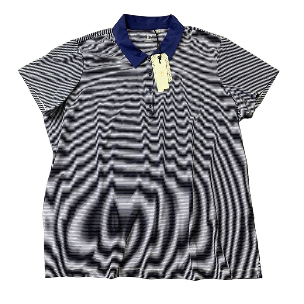 EP‎ PRO 1X Men's NEW w/Tags 4 Button Polo Blue Stripe Polyester Blend